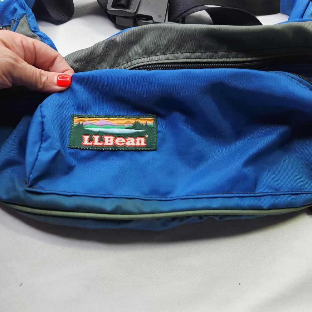 L.L. Bean Vintage Deluxe Fanny Pack, Large BLue Waist Bag